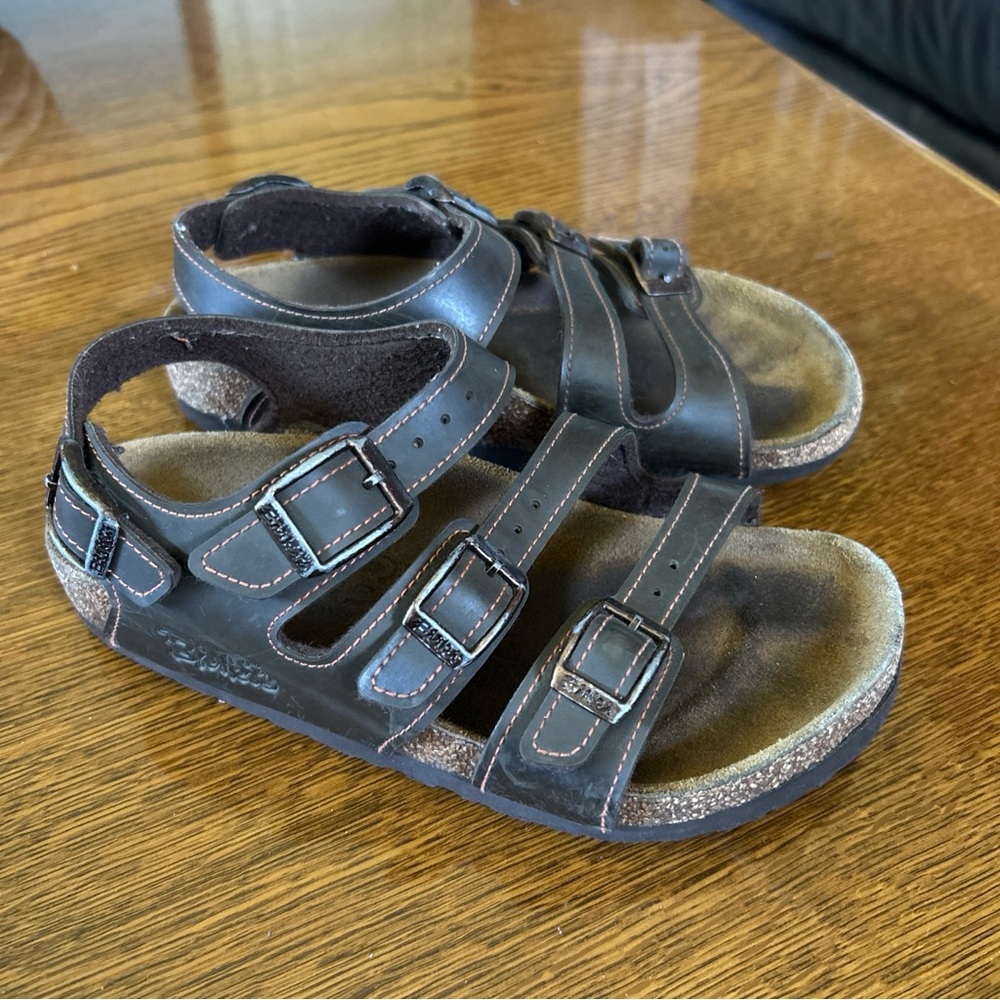 Birkis by Birkenstocks Brown Slide Sandals/EU 30. US C12